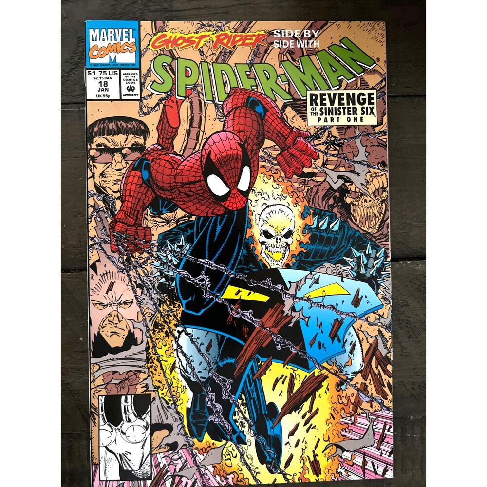 VINTAGE 1992 Marvel "SPIDER-MAN" #18 - M - STARRING GHOST RIDER!